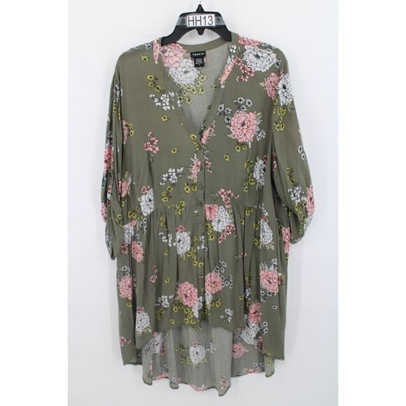 torrid dress size 3 women Olive Green Floral 3x - Picture 1 of 9